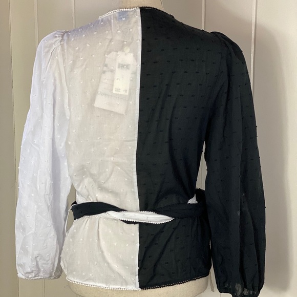 Anthropologie X Farm Rio Colorblocked Wrap Blouse - Picture 4 of 5